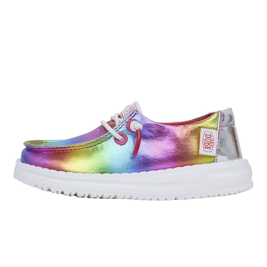 Amazon.com: HEYDUDE Girl's Wendy T Rainbow Metallic Rainbow